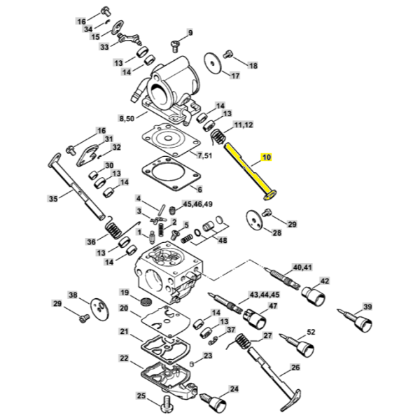 10  Air Valve Shaft With Lever for Stihl TS410