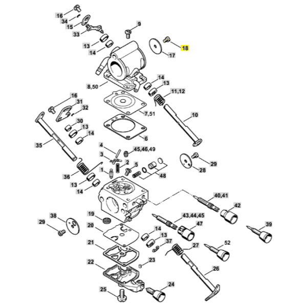 18  Round Head Screw for Stihl TS410 TS420 0