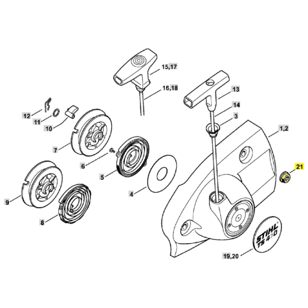 21  Hexagon Nut M8 for Stihl TS410 TS420 0