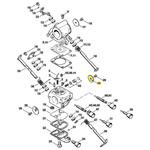 28  Throttle Shutter for Stihl TS410