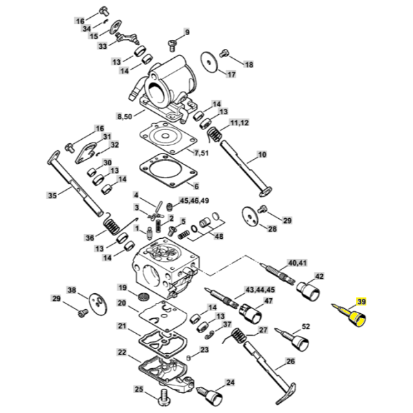 39  Low Speed Adjustment Screw for Stihl TS410