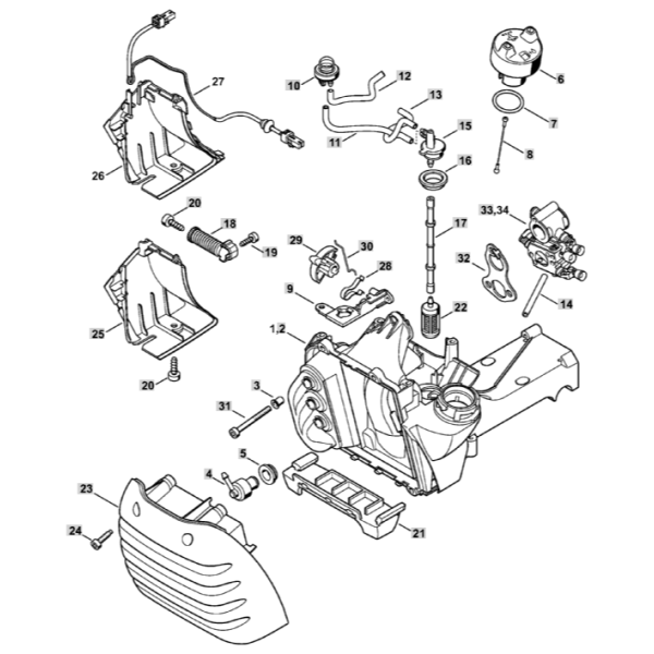 Fuel Tank Assembly for Stihl TS410 0