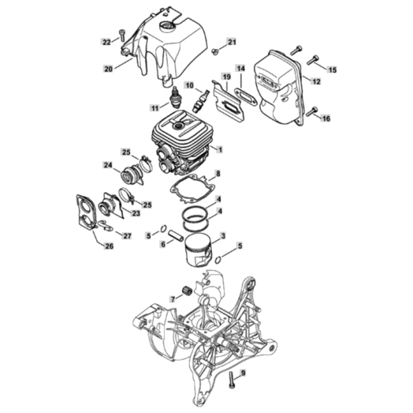 Cylinder Assembly for Stihl TS410 TS420 0